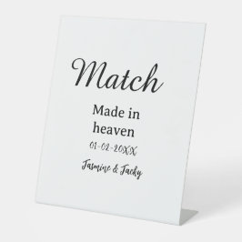 Match made in heaven add name date simple calligra sockelschild