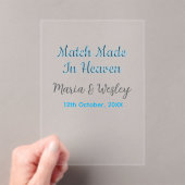 Match made in heaven blue black couple name date acryleinladungen (Insitu (Handheld))