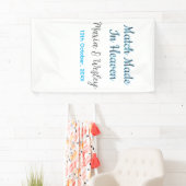 Match made in heaven blue black couple name date banner (Insitu)