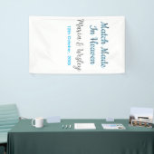 Match made in heaven blue black couple name date banner (Messeveranstaltung)