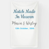 Match made in heaven blue black couple name date banner (Vertikal)