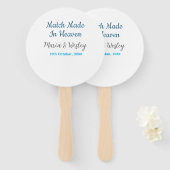 Match made in heaven blue black couple name date fächer (Vorne und Hinten)