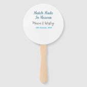 Match made in heaven blue black couple name date fächer (Vorderseite)