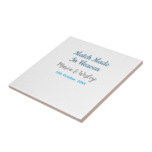 Match made in heaven blue black couple name date fliese (Seite)