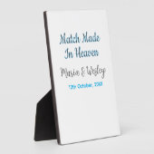 Match made in heaven blue black couple name date fotoplatte (Seite)