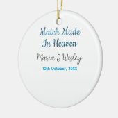 Match made in heaven blue black couple name date keramik ornament (Links)