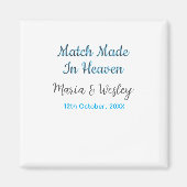 Match made in heaven blue black couple name date magnet (Vorne)