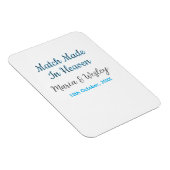 Match made in heaven blue black couple name date magnet (Rechte Seite)
