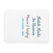 Match made in heaven blue black couple name date magnet (Horizontal)