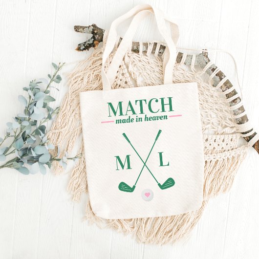 Match Made in Heaven Golf Bachelorette Bride Tragetasche
