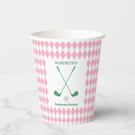 Match Made in Heaven Golf Bachelorette Pappbecher (Vorderseite)