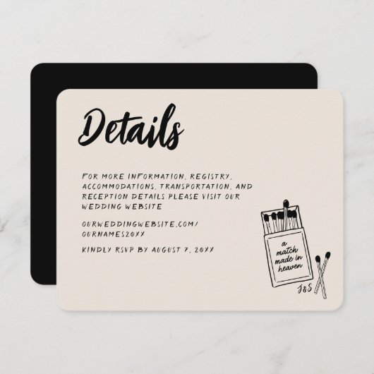 Match Made in Heaven Handwriting Enclosure Card Begleitkarte (Vorne/Hinten)