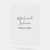 Match made in heaven name couple wedding simple  acrylschild (Winkel)