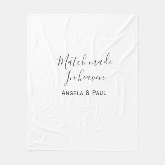 Match made in heaven name couple wedding simple  fleecedecke (Vorderseite)