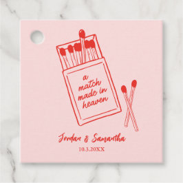 Match Made in Heaven Pink & Red Gastgeschenk Hochz Geschenkanhänger