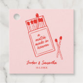 Match Made in Heaven Pink & Red Gastgeschenk Hochz Geschenkanhänger (Vorderseite)