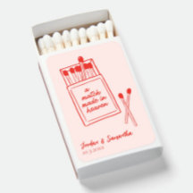 Match Made in Heaven Red & Pink Wedding Matchbooks
