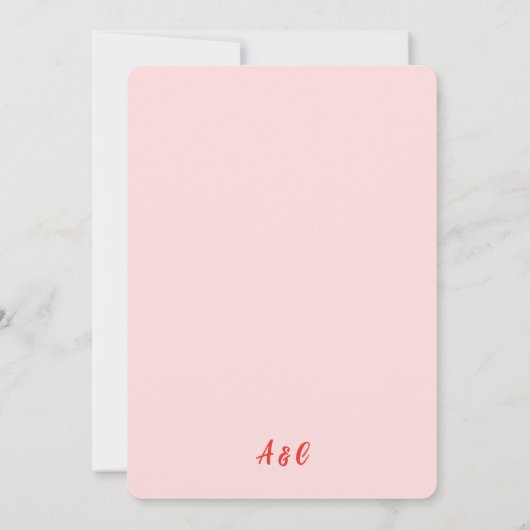 Match made in Heaven Retro Red Wedding Einladung (Rückseite)