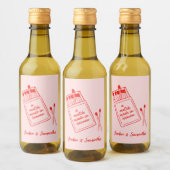Match Made in Heaven Rosa & Red Retro Mini Weinetikett (Flaschen)
