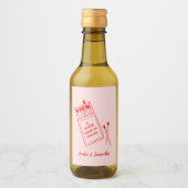 Match Made in Heaven Rosa & Red Retro Mini Weinetikett (Vorderseite)