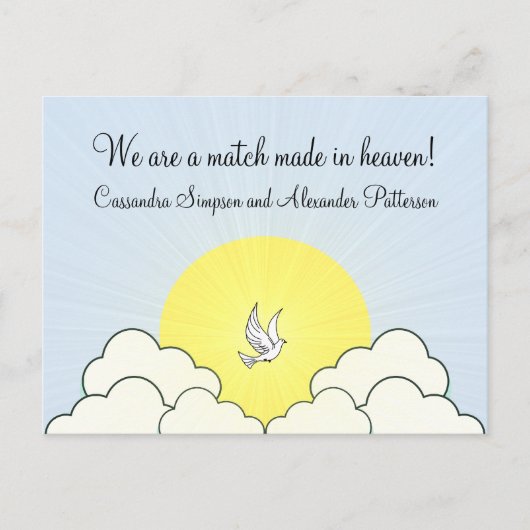 Match Made in Heaven Save the Date Postkarte (Vorderseite)