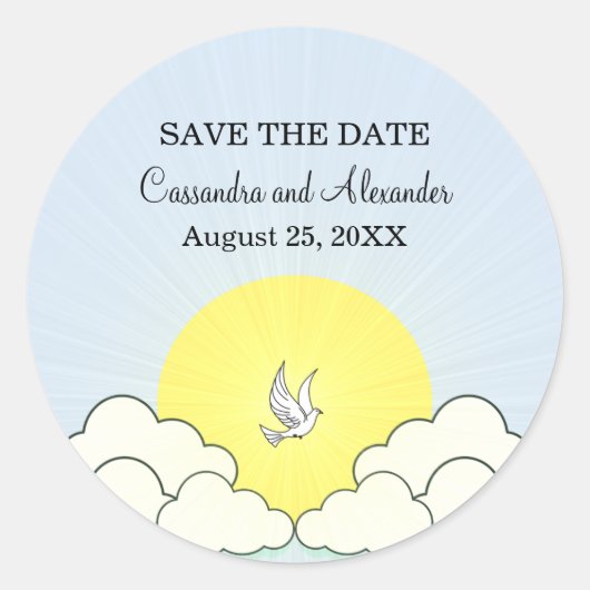 Match Made in Heaven Save the Date Stickers (Vorderseite)