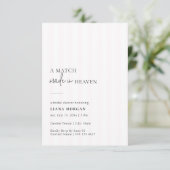 Match Made in Heaven Stripe Bridal Shower Invite Einladung (Stehend Vorderseite)