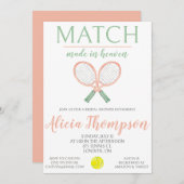 Match Made in Heaven, Tennis Brautparty Einladung (Vorne/Hinten)