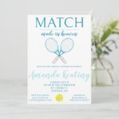 Match Made in Heaven, Tennis Brautparty Einladung (Stehend Vorderseite)
