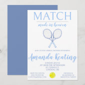 Match Made in Heaven, Tennis Brautparty Einladung (Vorne/Hinten)