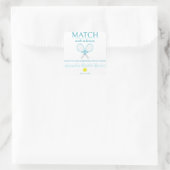 Match Made in Heaven, Tennis Brautparty Quadratischer Aufkleber (Tasche)