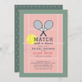 Match Made in Heaven Tennis Court Brautparty Einladung (Vorne/Hinten)