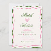 Match Made in Heaven Tennis Theme Brautparty in Einladung (Vorderseite)