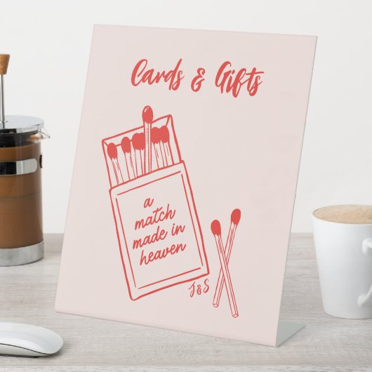 Match made in Heaven Wedding Cards Pedestal-Zeiche Sockelschild