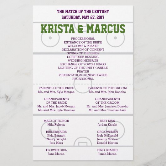 Match of the Century Wedding Program (Vorderseite)