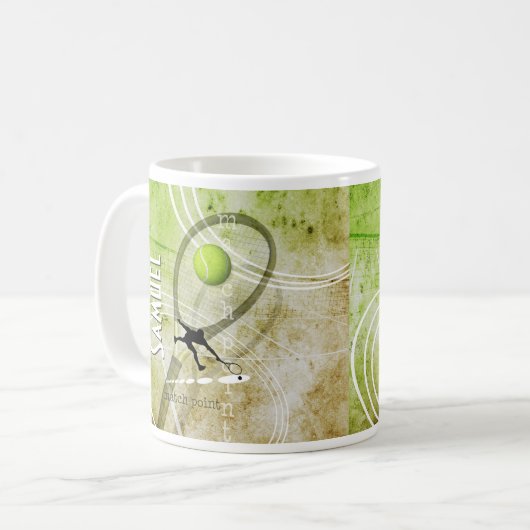 Match Point II - Herren-Tennis Kaffeetasse (Vorderseite Links)