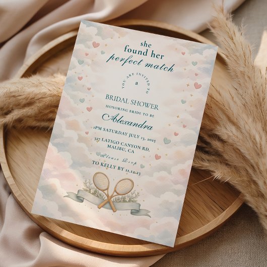 Match Point Tennis Bridal Shower Einladung
