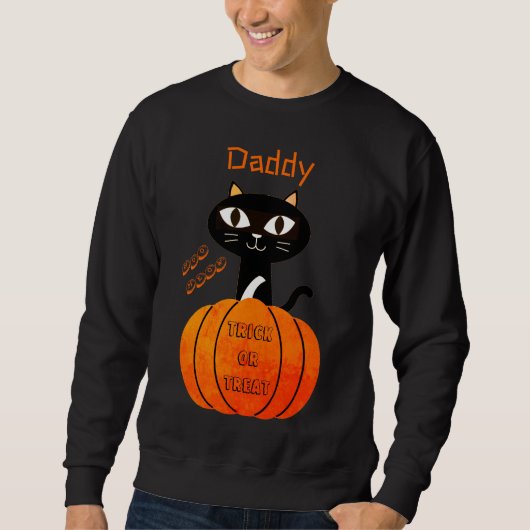 Match Spooky Trick oder behandeln Niedliches Katze Sweatshirt (Vorderseite)