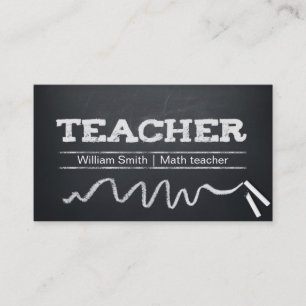 Match Teacher Tutor Chalkboard Visitenkarte