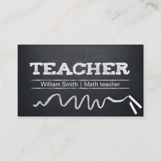Match Teacher Tutor Chalkboard Visitenkarte (Vorderseite)