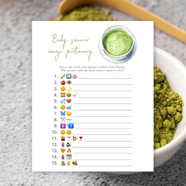 Matcha Baby Dusche Emoji Bilderspiel (Von Creator hochgeladen)