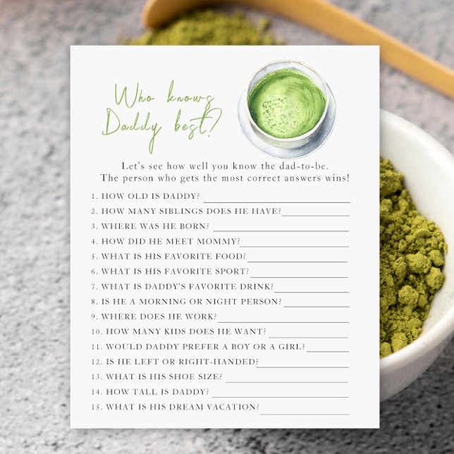 Matcha Baby Dusche - Game Who kennt Daddy am beste (Von Creator hochgeladen)