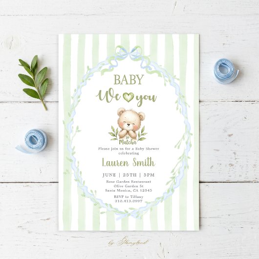 Matcha Baby Shower Einladung