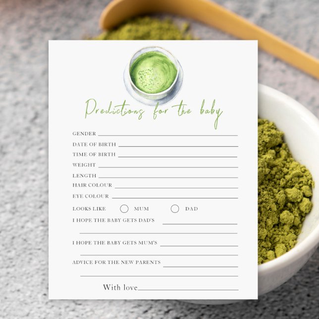 Matcha baby shower - predictions and advice baby (Von Creator hochgeladen)