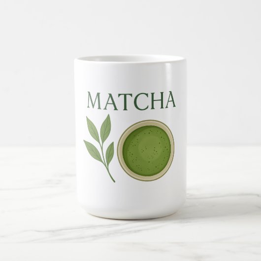 Matcha-Blätter und Teemaschine Kaffeetasse (Mittel)