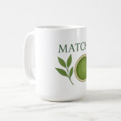 Matcha-Blätter und Teemaschine Kaffeetasse (Vorderseite Links)