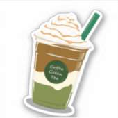 Matcha boba grüner Tee Aufkleber (Vorderseite)