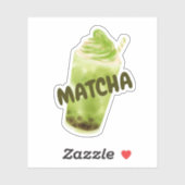 Matcha boba grüner Tee Aufkleber (Blatt)