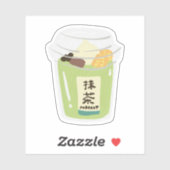 Matcha boba grüner Tee Aufkleber (Blatt)