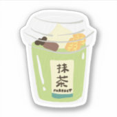 Matcha boba grüner Tee Aufkleber (Vorderseite)